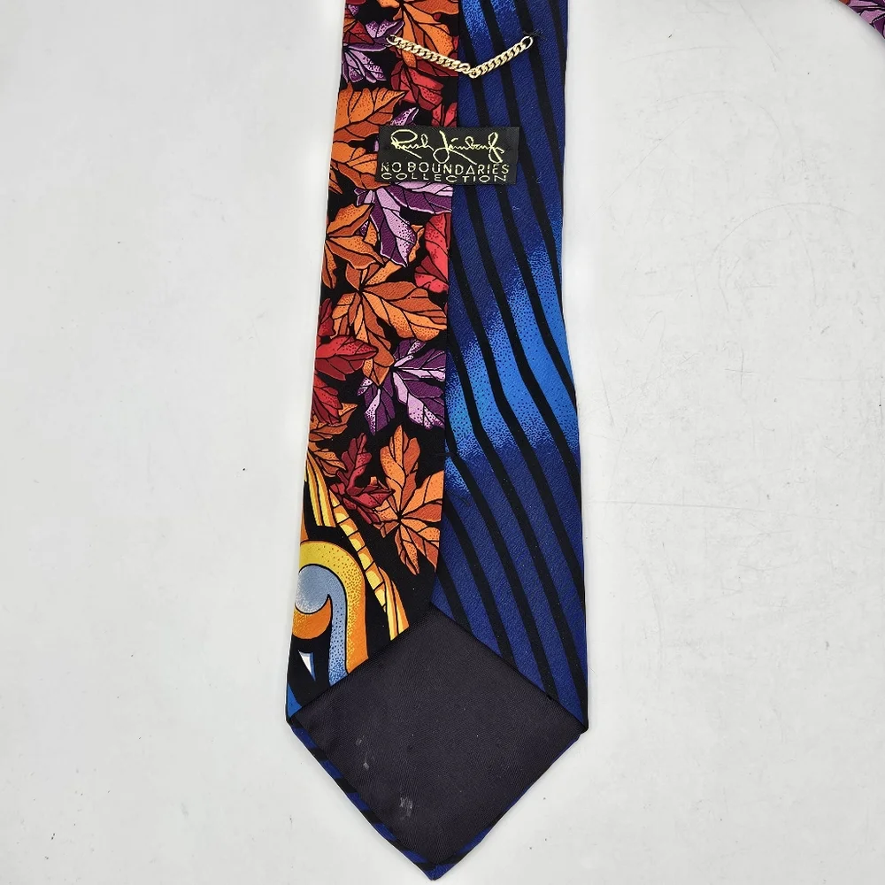 Rare Rush Limbaaug + no boundaries Blue Autumn Leaves Silk Tie